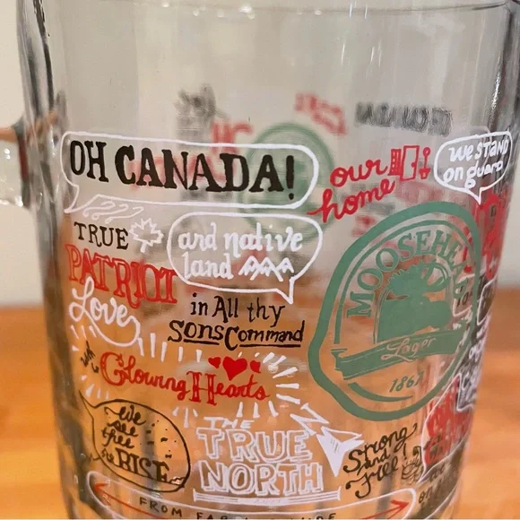“OH CANADA” Glass Beer Mugs - Set of 2 - Picture 3 of 8